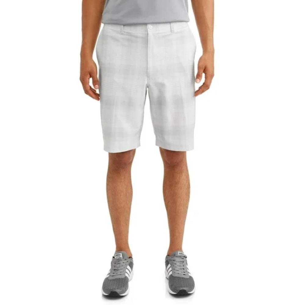 Ben Hogan Men's Plaid Golf Shorts Size 40 Gray Flat‎ Front